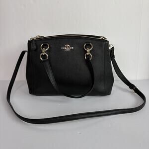 Coach F57523 Mini Christie Carryall Crossgrain Leather w/ Crossbody Strap Black